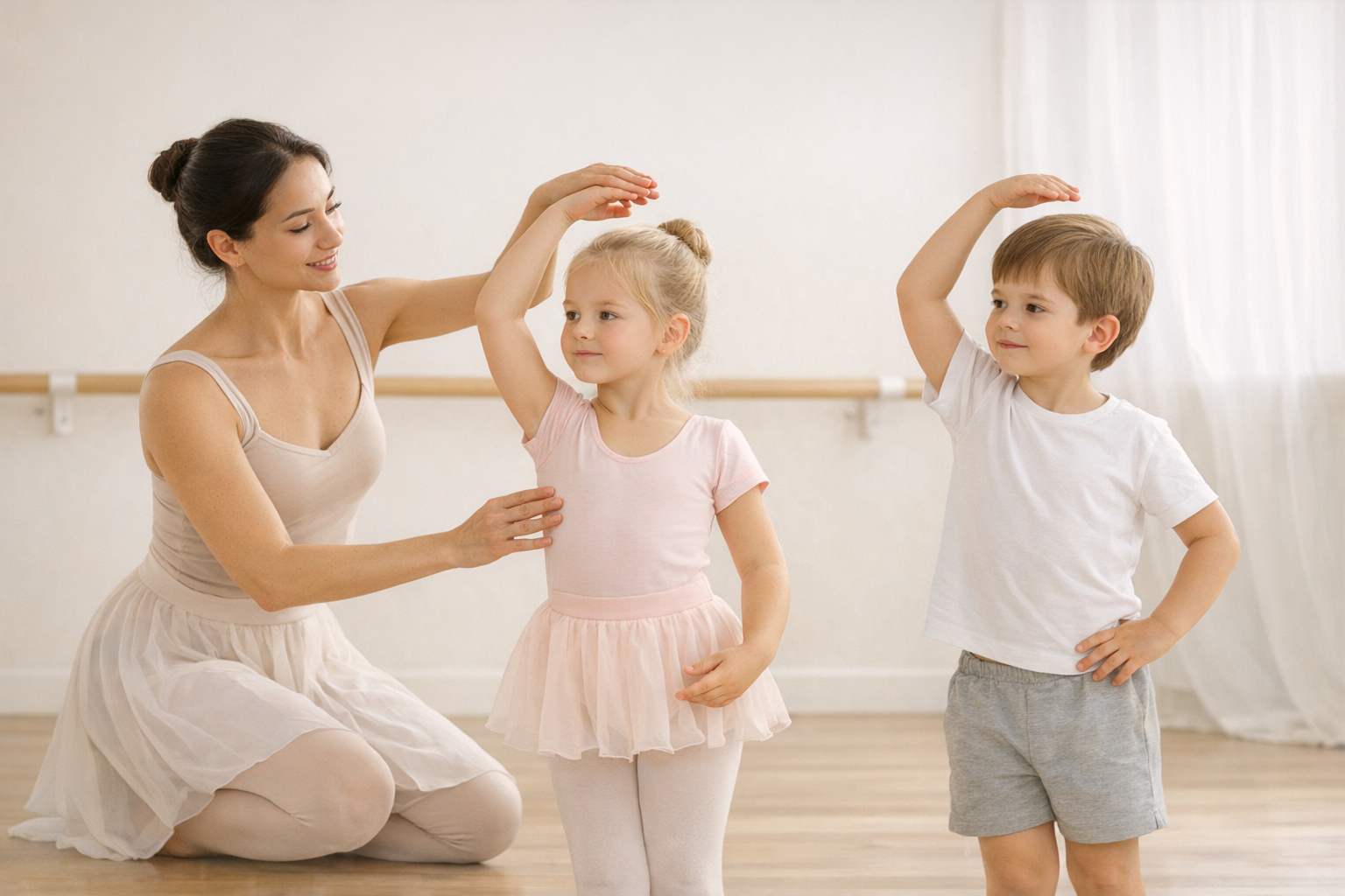 Ballet Iniciacao Hero Ai Crianças em aula de iniciação ao ballet