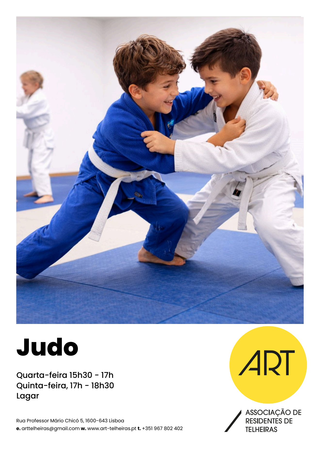 Cartaz da atividade de Judo da ART