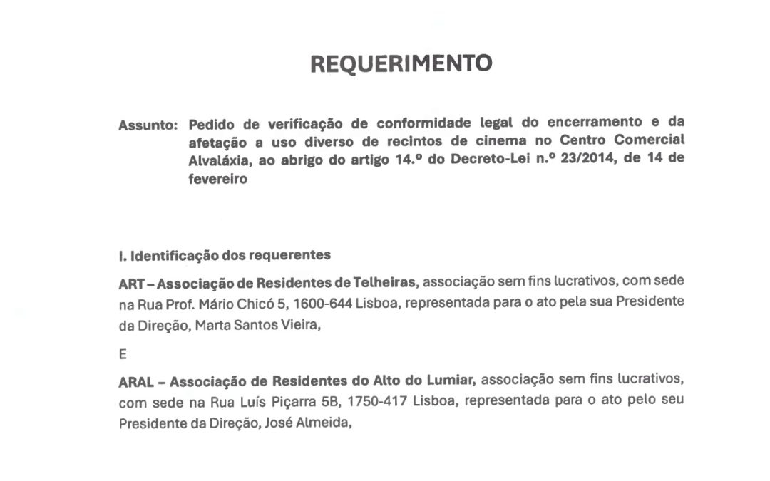Exposição da ART e da ARAL — Requerimento à IGAC