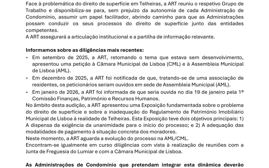 Informação 1/2026 — Direito de Superfície